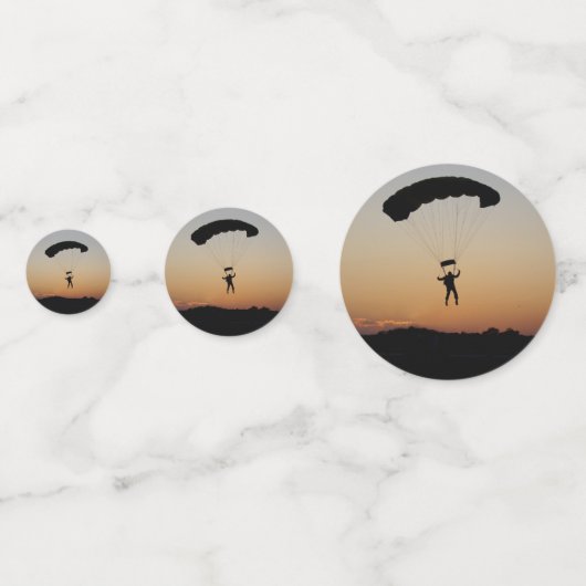 Skydiver Parachute bei Sunset Sky Diver Konfetti (Rückseiten)