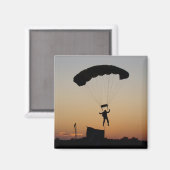 Skydiver Parachute bei Sunset Sky Diver Magnet (Vorderseite/Rückseite)