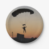 Skydiver Parachute bei Sunset Sky Diver Pappteller (Vorderseite)