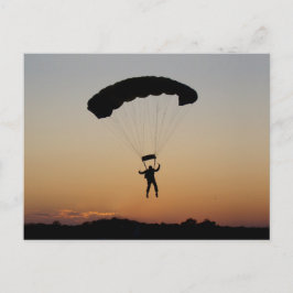 Skydiver Parachute bei Sunset Sky Diver Postkarte