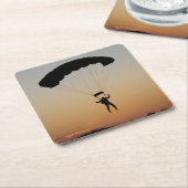 Skydiver Parachute bei Sunset Sky Diver Rechteckiger Pappuntersetzer (angewinkelt)