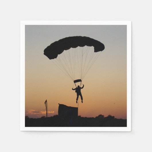 Skydiver Parachute bei Sunset Sky Diver Serviette (Vorderseite)