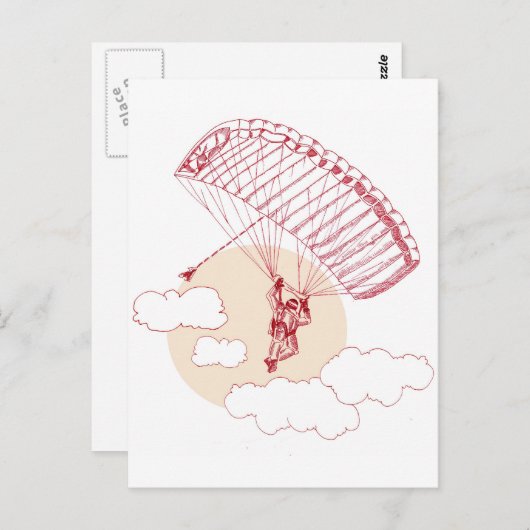 Skydiver Postkarte (Vorne/Hinten)