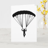 Skydiver-Silhouette Karte (Gelbe Blume)