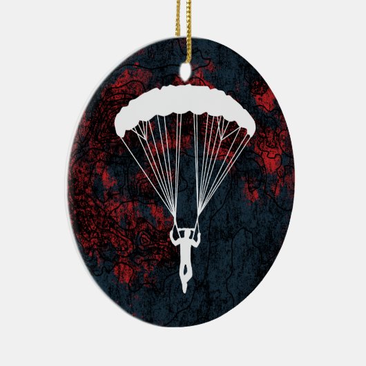 Skydiver Silhouette Keramik Ornament (Rechts)