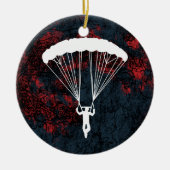 Skydiver Silhouette Keramik Ornament (Vorne)