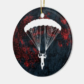Skydiver Silhouette Keramik Ornament (Links)