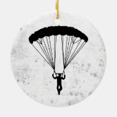 Skydiver Silhouette Keramik Ornament (Hinten)