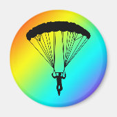 Skydiver Silhouette Magnet (Vorne)