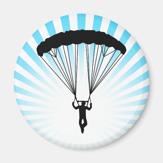 Skydiver Silhouette Magnet (Vorne)