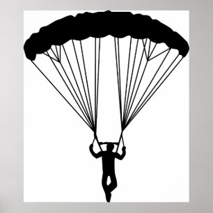 Skydiver Silhouette Poster