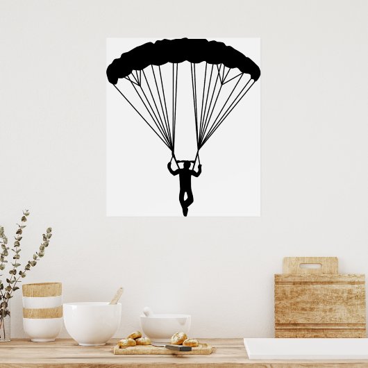 Skydiver Silhouette Poster (Küche)