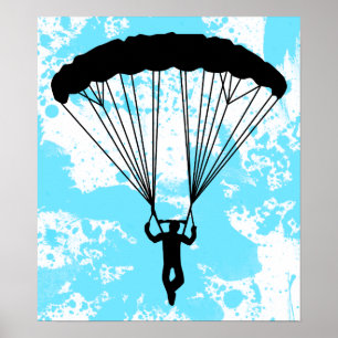 Skydiver Silhouette Poster