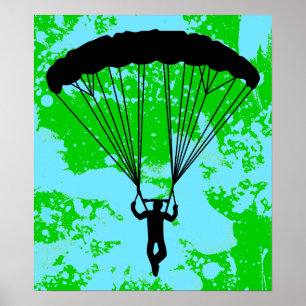 Skydiver Silhouette Poster