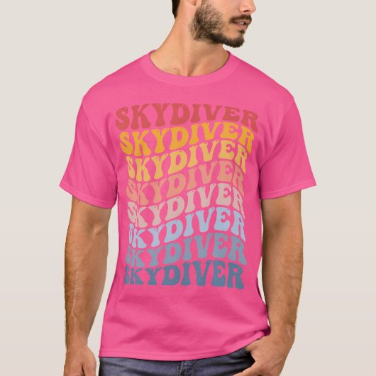 Skydiver Sky Diving Groovy T-Shirt (Vorderseite)