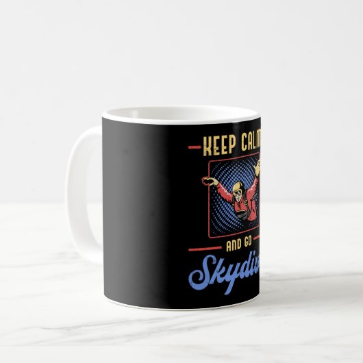Skydiver Skydiver Retro Behalt Calm Funny Geschenk Kaffeetasse (Vorderseite Links)