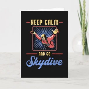 Skydiver Skydiver Retro Behalt Calm Funny Geschenk Karte