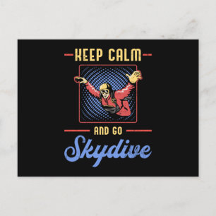 Skydiver Skydiver Retro Behalt Calm Funny Geschenk Postkarte