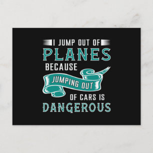 Skydiver springt aus Flugzeug Skydive Postkarte