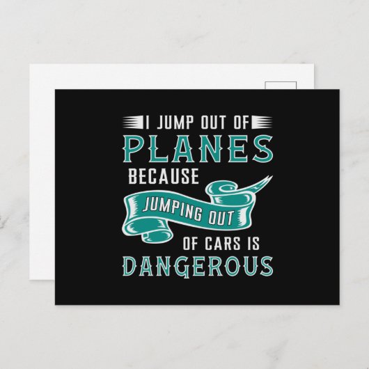 Skydiver springt aus Flugzeug Skydive Postkarte (Vorne/Hinten)