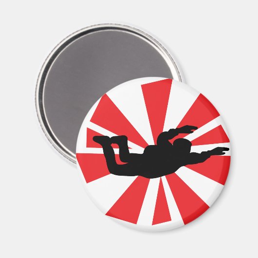 Skydiver-Symbol Magnet (Vorderseite/Rückseite)