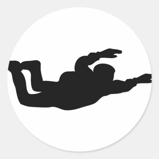 Skydiver-Symbol Runder Aufkleber (Vorderseite)
