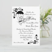 Skydiver Wedding Einladung (Stehend Vorderseite)