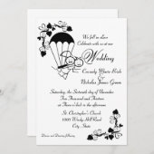 Skydiver Wedding Einladung (Vorne/Hinten)