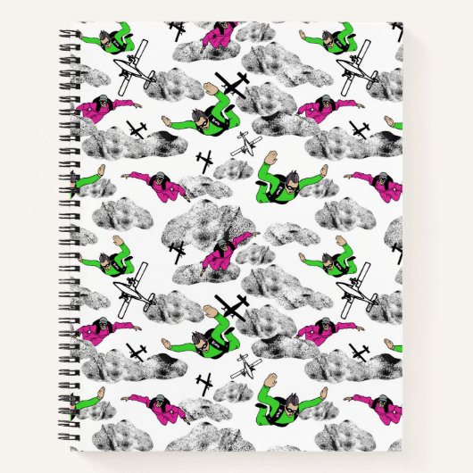 Skydivers Spiralnotebook Notizblock (Vorderseite)