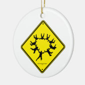 Skydivers-Vorsicht-Zeichen Keramikornament (Links)