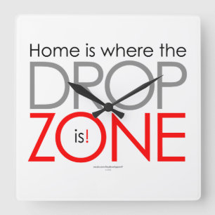 Skydiving Abstiegszone Quadratische Wanduhr