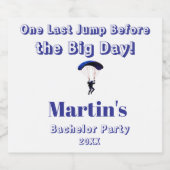 Skydiving Bachelor Party Funny Adventure Theme Alkoholflaschenetikett (Einzelnes Label)