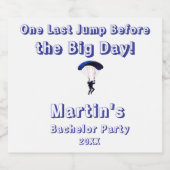 Skydiving Bachelor Party Funny Adventure Theme Alkoholflaschenetikett (Einzelnes Label)