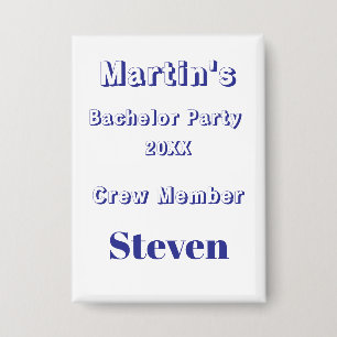 Skydiving Bachelor Party Funny Adventure Theme Button