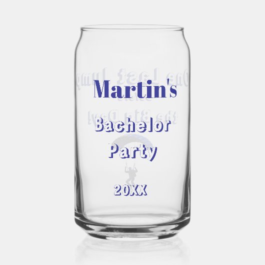 Skydiving Bachelor Party Funny Adventure Theme Dosenglas (Vorderseite)