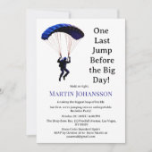 Skydiving Bachelor Party Funny Adventure Theme Einladung (Vorderseite)