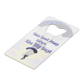 Skydiving Bachelor Party Funny Adventure Theme Geldbeutel Flaschenöffner (Vorderseite Schrägansicht)