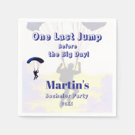 Skydiving Bachelor Party Funny Adventure Theme Serviette