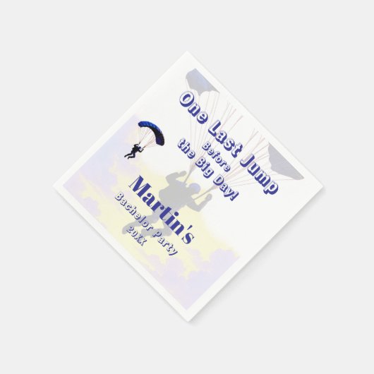 Skydiving Bachelor Party Funny Adventure Theme Serviette (Ecke)