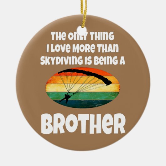 Skydiving Brother Skydiver Sibling Retro Sunset Keramik Ornament (Vorne)