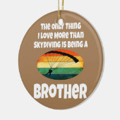 Skydiving Brother Skydiver Sibling Retro Sunset Keramik Ornament (Links)