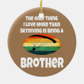 Skydiving Brother Skydiver Sibling Retro Sunset Keramik Ornament (Hinten)