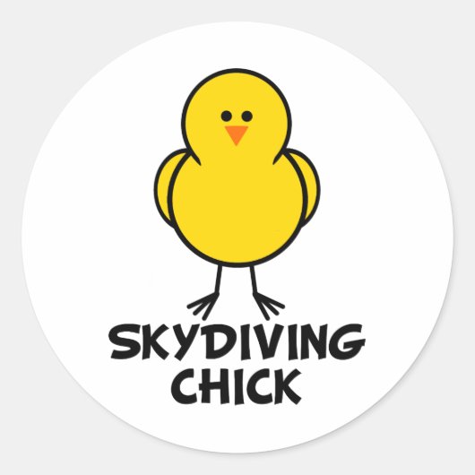 Skydiving Chick Runder Aufkleber (Vorderseite)