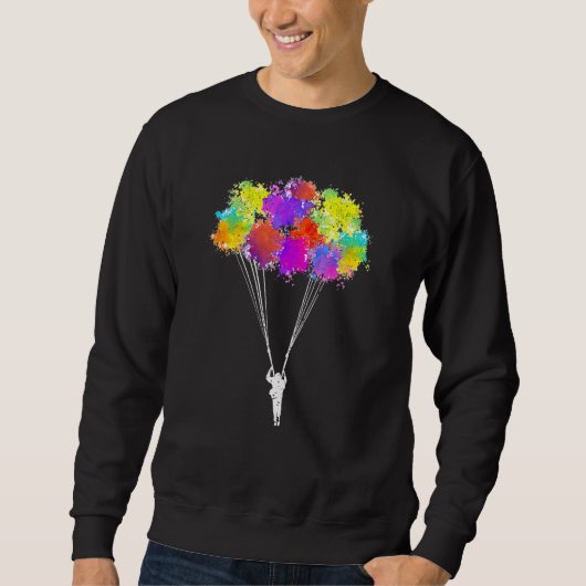 Skydiving Color Splash Jumping Skydiver Parachute Sweatshirt (Vorderseite)