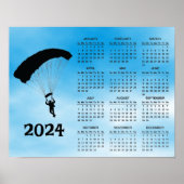 Skydiving Design 2024 Kalenderposter Poster (Vorne)