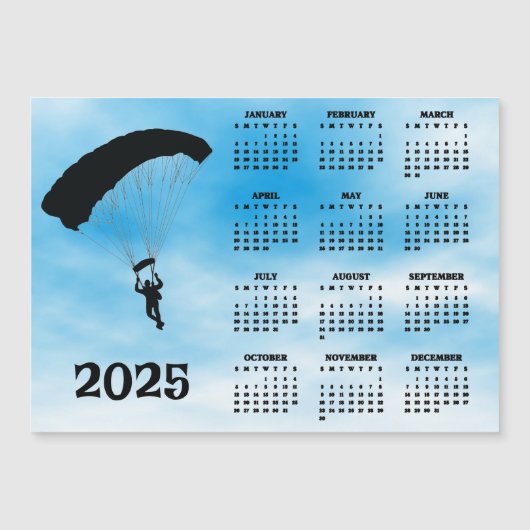 Skydiving Design 2025 Kalender Magnetkarte (Vorderseite)