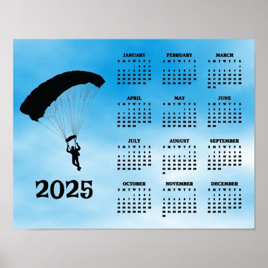 Skydiving Design 2025 Kalenderposter Poster (Vorne)