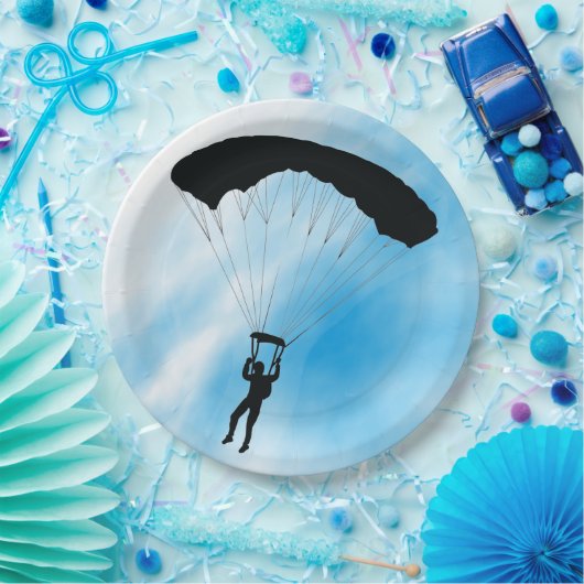 Skydiving Design Paper Party Plate Pappteller (Party)