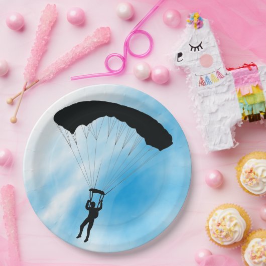 Skydiving Design Paper Party Plate Pappteller (Party)
