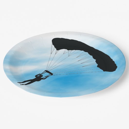 Skydiving Design Paper Party Plate Pappteller (Schrägansicht)